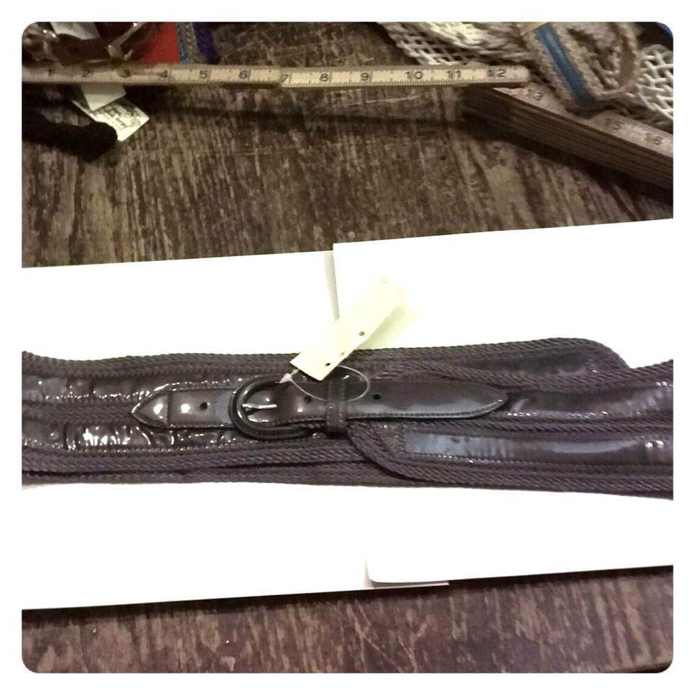 Vintage Rayon Belt Wide Gray New 1990’s